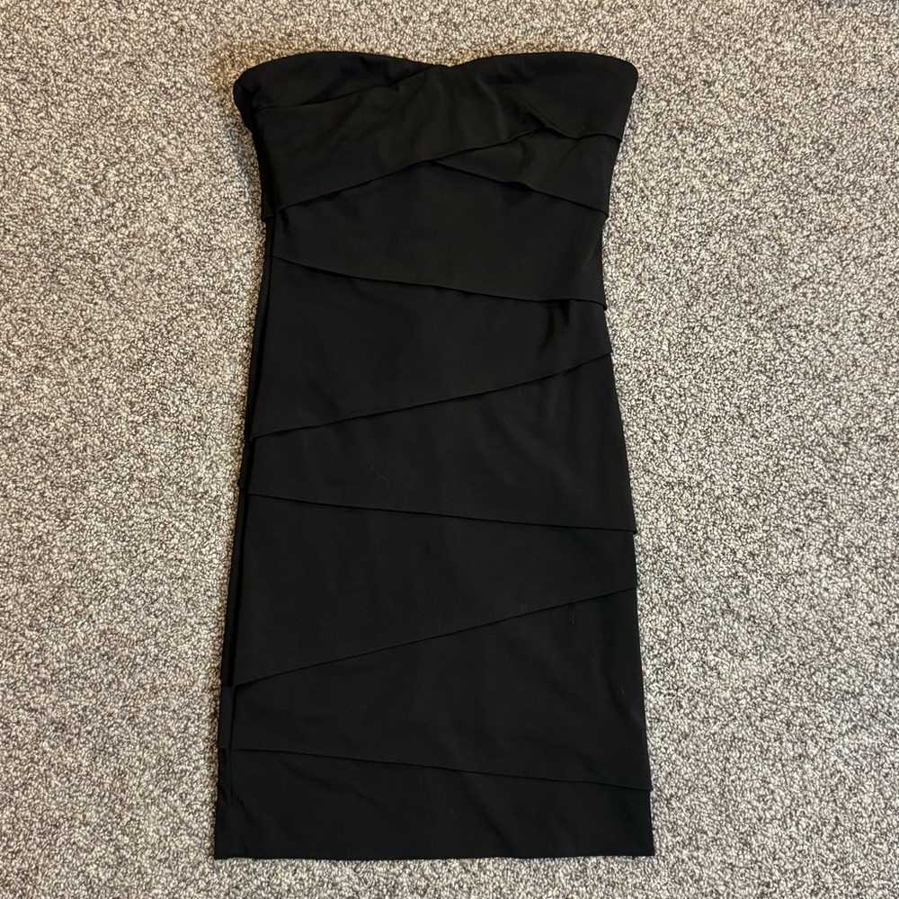 White House Black Market Strapless Black Dress - Picture 3 of 7
